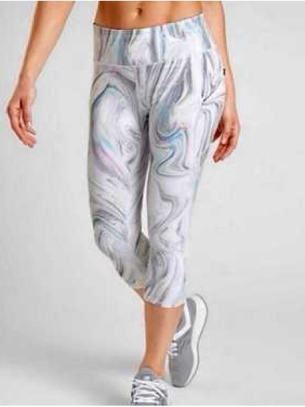Athleta Contender Opal Marble Capri Powerlift Leggings Crop Women's Size XS